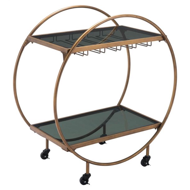 Bar Cart in Gold and Black