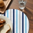 thumbnail image 4 of Round Placemats Set of 4 Navy Sky Blue Grey Stripes Place Mats Washable Woven Placemat Lines Striped Circle Braided Table Mat for Kitchen Dining Table Party Home Decor 15 Inch, 4 of 8