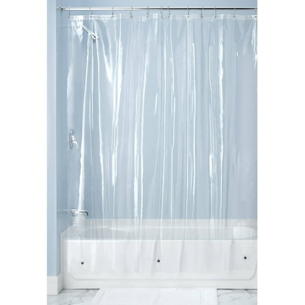 Idesign 10 Gauge Clear Vinyl Shower, Shower Curtain Clear Plastic