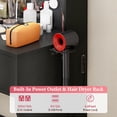 thumbnail image 6 of PayLessHere Vanity Desk Makeup Vanity With Large Mirror And 3 Color Light Options Dressing Table Set With Adjustable Power Strip hair dryer holder , 2 Drawers And 6 Storage Shelves (Black), 6 of 7