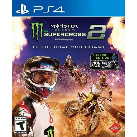 Restored Monster Energy Supercross 2 (PlayStation 4) (Refurbished)