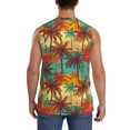 thumbnail image 4 of Kdxio Colorful Hawaii Palms for Men's Muscle T-shirt,Sleeveless for Workout Running Athletic Gym Lounge Casual, 4 of 7