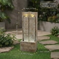 thumbnail image 2 of Morufur 39“ Outdoor Water Fountain with Pump, Modern Cascading Freestanding Wall Fountain with Warm LED Lights for Patio Porch Law, Brown, 2 of 8