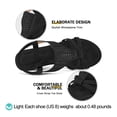 thumbnail image 6 of Ablanczoom Women Open Toe Platform Wedge Sandals - 1.88 Low Heel Elastic Ankle Strap, 6 of 8
