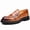 Yellow, variant on Men's Double Monk Strap Slip-On Dress Shoes, Adult Male Round Toe Embossed Upper Footwear with Chunky Lug Outsole for Formal and Semi-Formal Occasions