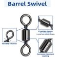 thumbnail image 2 of BLUEWING High Strength Fishing Swivels Barrel Rolling Bearing Snap Connector for Saltwater Freshwater Fishing, 50pcs,157lbs, 2 of 5
