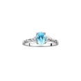 thumbnail image 5 of RYLOS Matching Love Knot Jewelry Set 14K White Gold Ring & Pendant Necklace. Gemstone & Diamonds, 8X6MM & 7X5MM  Blue Topaz December Birthstone; Size 5, 5 of 9