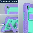 thumbnail image 3 of Allytechgroup Rugged Case for Samsung Galaxy Tab A11+ Plus 11" SM-X230 X235, 3-Layers TPU PC with Shoulder Strap Shockproof Dual Angle Stand Kids Friendly Case for Galaxy Tab A11+, Purple+Mint, 3 of 7