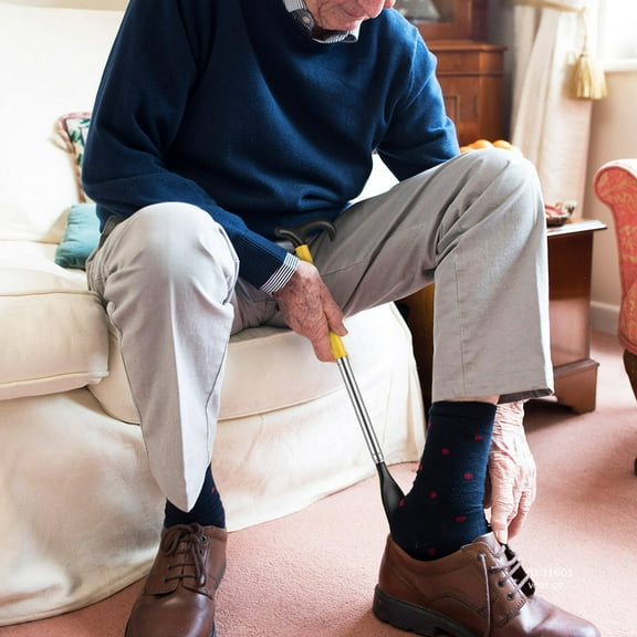 GOOHOCHY Long Handled Shoe Horn Shoe Horn For Boots, Metal Travel Shoe Helper For Seniors Shoe Pulling Artifact Dressing Stick