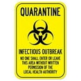thumbnail image 1 of SignMission A-1218-25446 Signe de Sécurité Publique - Éclosion Infectieuse de Quarantaine, Personne Ne Doit Entrer Ou Sortir, 1 of 1