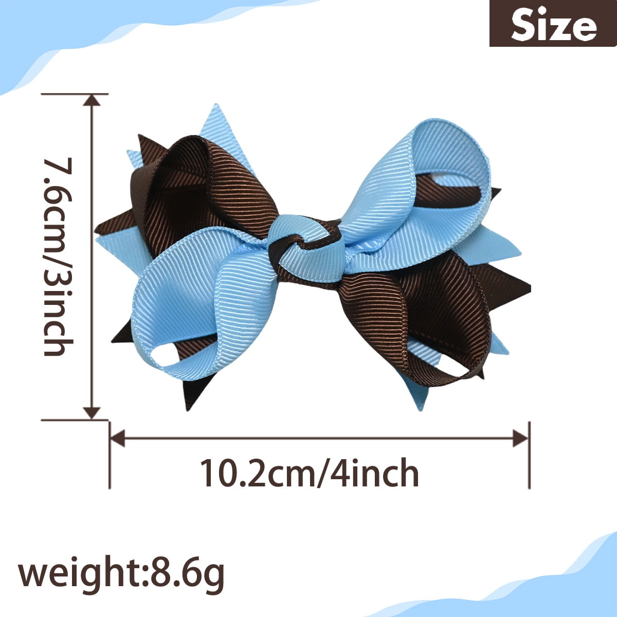 JoyBowie 12+12 Pack Small Ruffled Hair Bows & Two-Tone Spike Hair Bows, Alligator Clips
