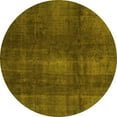 thumbnail image 1 of Ahgly Company Machine Washable Indoor Round Abstract Yellow Modern Area Rugs, 4' Round, 1 of 4