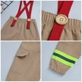 thumbnail image 6 of IBTOM CASTLE Baby Boys Astronaut Firefighter Pirate Costume 1st Birthday Outfit Pants with Suspenders for Cake Smash Halloween Cosplay 18-24 Months Khaki Firefighter, 6 of 6