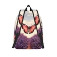 thumbnail image 2 of Lsque Butterfly Over Lavender Pattern Canvas Daypack, Durable Backpack, High-quality Versatile Backpack,Vintage Compact Backpack-Medium, 2 of 6