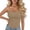 Coffee, variant on Compression Tank Top for Women Scoop Neck Solid Spaghetti Strap Shirts Slim Fit Summer Casual Camisole Tops Beige Free Size