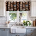 thumbnail image 2 of Desert Camels Farmhouse Short Window Curtain Valances, Brown Wildlife Farmhouse Animals Rustic Rod Pocket Kitchen Valances for Living Room Bedroom Bathroom Cafe 42" x 12", 2 of 8