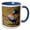 Blue/White, variant on 3drose, Beautiful Turquoise, White, Blue and Black Feathered Barnyard Rooster., 11oz Magic Transforming Mug