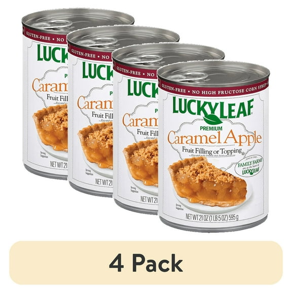 (4 pack) Lucky Leaf Premium Caramel Apple Fruit Filling 21oz Can