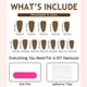 thumbnail image 3 of 24 Pieces Medium Almond False Nail Glossy Press On Nails with French Tips and Glitters Designs for Fashionable Looks, 3 of 4