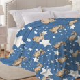 thumbnail image 5 of Blue Star Rabbit Bunny Blanket Flannel Lightweight Fleece Soft Cozy Happy Easter Gifts Throws Fuzzy Warm Cozy Bedding Blankets for All Season in Home Bed Sofa 50"x60", 5 of 6
