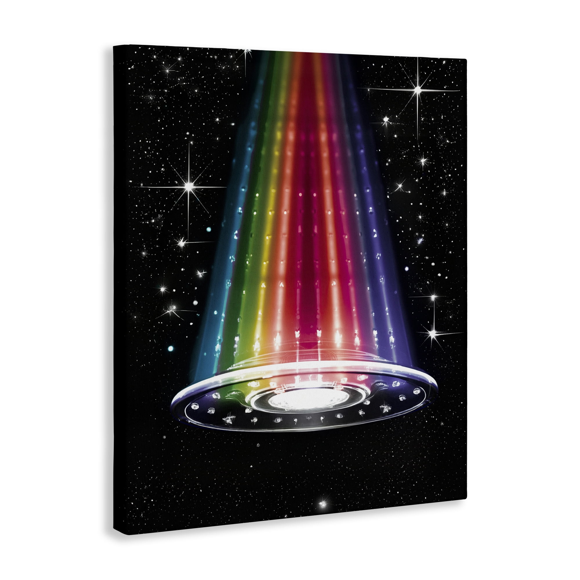 Rainbow Galaxy UFO Canvas Wall Art, design by Sasha