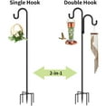 thumbnail image 5 of Double Shepherds Hooks for Outdoor, Bird Feeder Pole with 5 Prongs Base, Heavy Duty Garden Hook for Lantern, Wind Chime and Hummingbird Feeder, 62 Inch, 2 Pack, 5 of 8