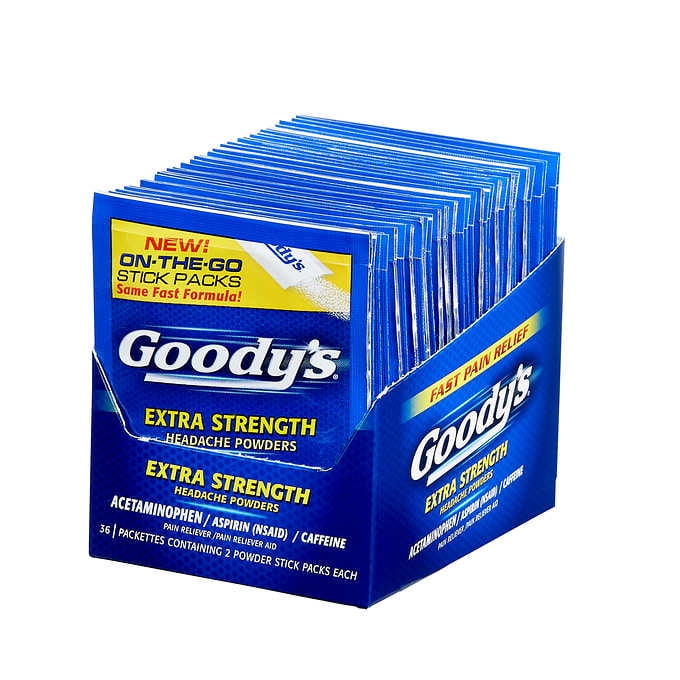 Goody's Extra Strength Headache Powders, 36 Packettes Containing 2