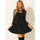 thumbnail image 2 of Minivestido gótico Allegra K de malla con volantes y cuello anudado Negro M, 2 of 6