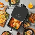 thumbnail image 6 of Stainless Steel Air Fryer 9 Quart - Airfryer XXL with Large Viewing Window, Dual Heating Elements, 12-in-1 Function to Roast, Bake, Broil, Defrost, Reheat, Dishwasher-Safe Parts, 1700W, Siver, 6 of 7