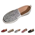 thumbnail image 2 of XIMIN Women's Platform Walking Shoes Fashion Rhinestone Slip On Sneakers Bling Sequin Sneakers Casual Comfort Cute Bowknot Glitter Loafers, 2 of 7