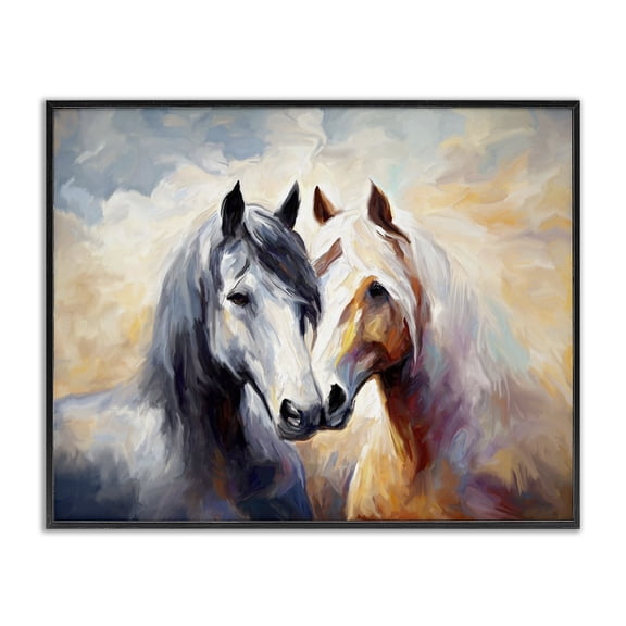 Stupell Industries Traditional Horse Pair & Sunrise Black Framed Giclee Art, 20 x 16, by Ramona Murdock