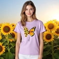 thumbnail image 3 of Blusa con Estampado de Mariposa y Girasoles – Diseño Único y Significativo Color Lila Talla Chica Marca Emil SaEs, 3 of 4