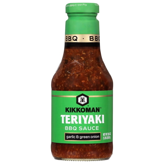 Kikkoman Teriyaki BBQ Garlic & Green Onion 20.5 oz Glass Bottle