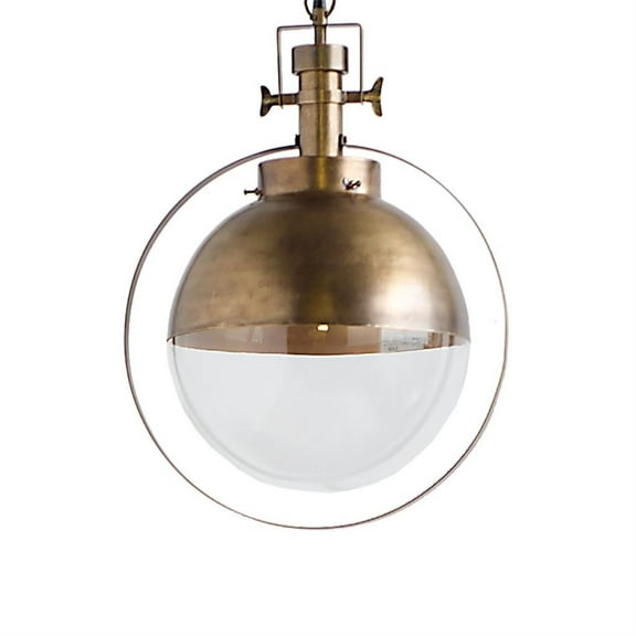 Mercana Leighton I 15X20 Gold Toned Metal Spherical Pendant Light in Clear