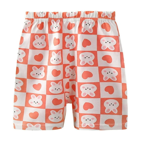 Toddler Girls Cotton Shorts Cute Loose Sleep Shorts Cute Elastic Waist Kids Summer Pajamas Shorts Sleepwear, Pink, 1 Years