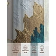 thumbnail image 6 of Abstract Gold Sheer Curtains 54 Inches Long 2 Panels White Green Color Block Modern Style Cracks Texture Light Filtering Semi Sheer Window Curtains Drapes for Bedroom Living Room 52"x54", 6 of 7