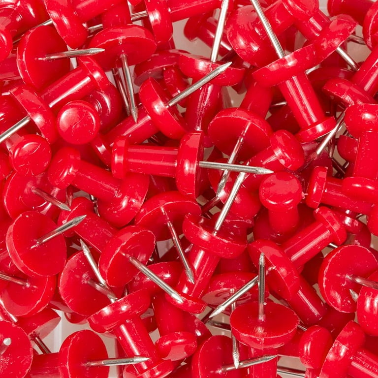 Jam Paper Colored Pushpins Red Push Pins 2 Packs of 100 2242955A