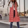 thumbnail image 4 of Idoravan Long Vest for Women Sleeveless,Women Warm Hooded Long Sleeve Zipper Jacket Sleeveless Parkas Coats Tops Wth Pocket Wine XXXXL, 4 of 6