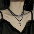 thumbnail image 4 of Necklaces Fashion Sexy Cross Black Multilayer Choker Fashion For Women Gothic Punk Lolita For Girls Pendant Handmade Party, 4 of 4