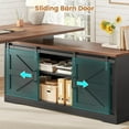 thumbnail image 6 of SEDETA Farmhouse Executive Desk, Electric Standing Desk, 28.7-46.8 Inch High Freely Adjustable Lift Desk, L Shaped Desk with Storage & Power Outlets, Office Desk with Drawers & Sliding Doors, Black, 6 of 9