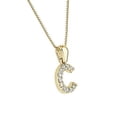 thumbnail image 2 of 14k Yellow Gold Letter C Diamond Initial Pendant Necklace (1/10cttw) with 18-inch chain by Diamond Wish, 2 of 3