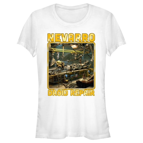 Junior's Star Wars: The Mandalorian Nevarro Droid Repair Graphic Tee White X Large