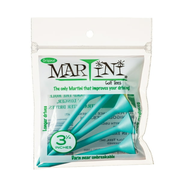 Martini Golf 31/4" Durable Plastic Tees 5 Pack (Aqua)