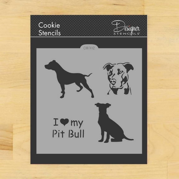 I Love My Pit Bull Cookie and Craft Stencil CM102 by Designer Stencils