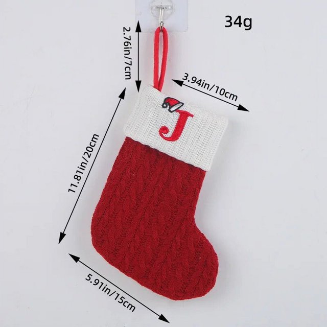 Calcetines de punto de Feliz Navidad, alfabeto, árbol de Navidad, colgante, decoración de fiesta en casa, regalos, 2023