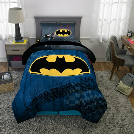 Batman Bed In A Bag Kids Bedding Bundle Set 4 Piece Twin Walmart Com Walmart Com