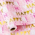 thumbnail image 3 of Birthday Wrapping Paper Roll Colorful Happy Birthday Lettering & Candle Navy Blue Gift Wrap for Party, 5 Rolls Mini Roll for Christmas Gift, 3 of 4