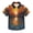 Forest River Cobblestone, variant on Small Short Sleeve Button Down Shirts Colorful City Building and Moon Casual Shirt 3-10 Years