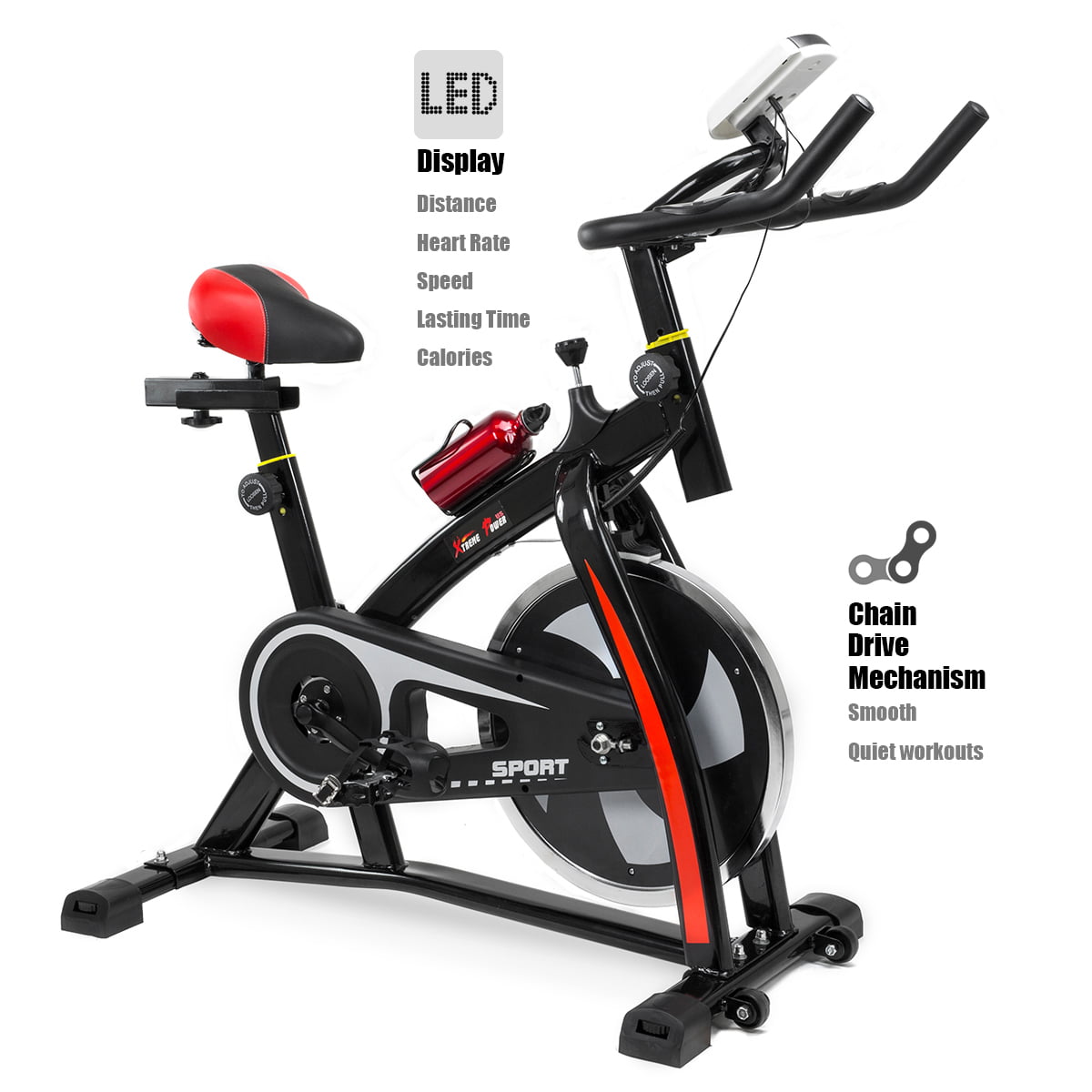 Details about   Stationary Exercise Bicycle Indoor Bike Cardio Health Cycling Home Fitness LED 