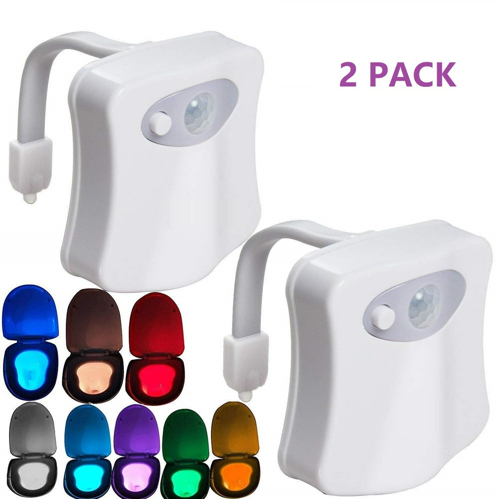 Glow Bowl Toilet Light, 2PACK Toilet Night Light Motion Activated 8